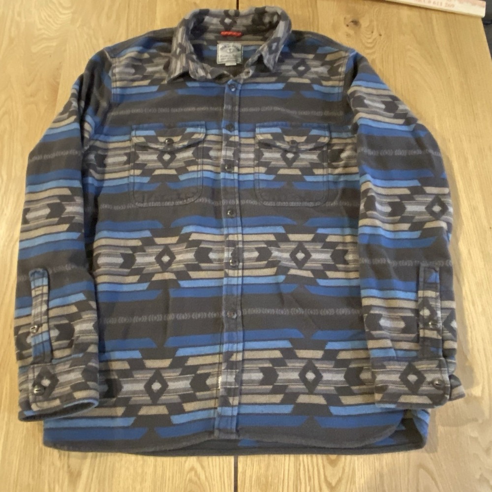 Iron And Resin Button Down Flannel Shacket 2XL Men's Aztec Southwest Long Sleeve